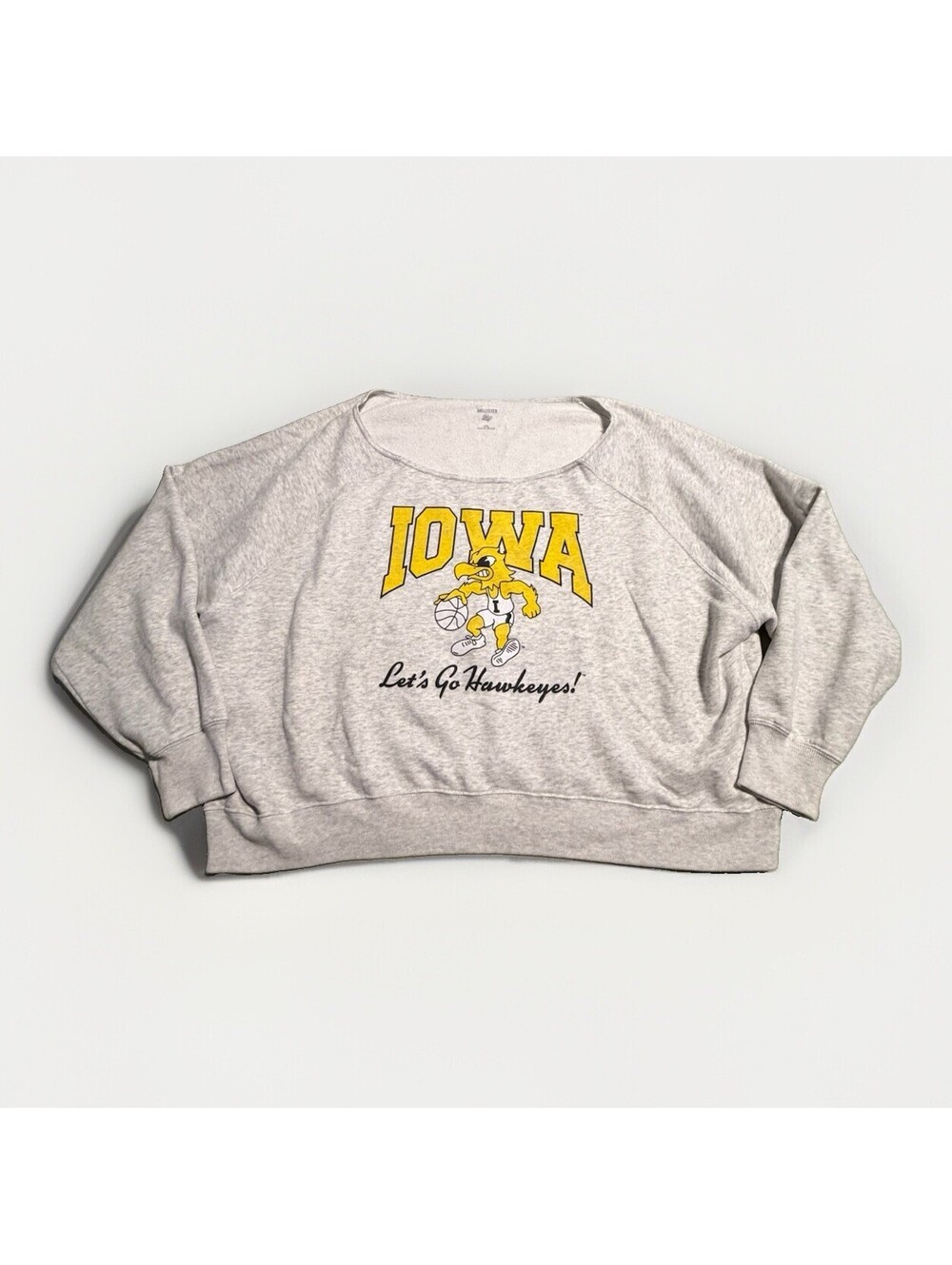 Hollister x Blue 84 Sweatshirt Womens 2XL Iowa Hawkeye Pullover Crop Wide Fleece